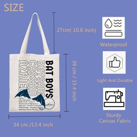 FUNYSO Fantasy Novel Inspired Tote Bag ACOTAR Gift SJM Gift Bookish Gift Books Lover Gift Reader Gift (BAT BOYS UK)