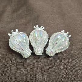 【B197】Mixes of six different fancy beads including square beads, round beads, and mouse:_White balloon 10pc