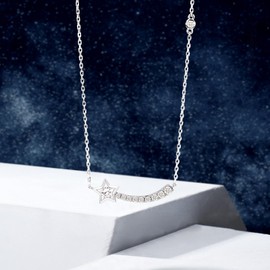 AWNL Polaris Smiling Starlight Necklace with 925 Sterling Silver and CZ Diamonds Pendant Gift for Women Wife Girlfriend
