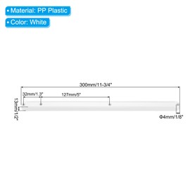 PATIKIL 12 Inch Drawer Runners, Pack of 8 Plastic Guide Rails, Side Mounted Rails for Cupboard/Drawer/Bedside/Table/Wardrobe with 19/32 Inch (15 mm) Groove, White