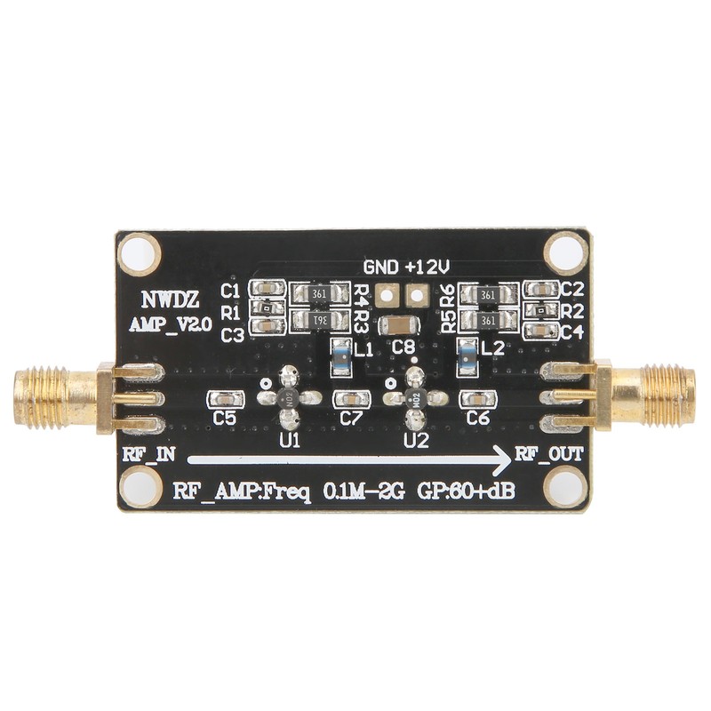 LNA 0.1M‑2G RF Wideband Amplifier 60dB High Gain Low Noise