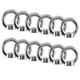 Lectorias Pack of 12 Ring Nuts M8, 304 Stainless Steel Eye Bolt, Eye Bolt, Eye Bolt, Eyelet Nut, Stainless Steel Eyelet, Ring Nuts, Ring Bolts, Eye Bolts for Lifting Accessories