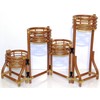 Handmade Natural Rattan Wicker Plant Flower Stand Natural 4 Tier,