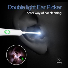 Portable Ear Cleaner with LED Light Illuminating Ear Wax Remover Ear Cleaning Tool Earpicks with 4 Replaceable Tips for Ear Canal Cleaning