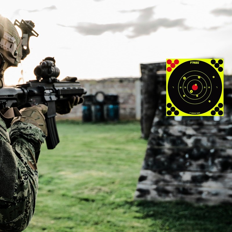 PTPHJEG Bright Fluorescent Yellow Adhesive Splatter Shooting Targets 8x8 Inches