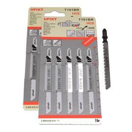 Jigsaw Blades T101BR for Down Cutting Laminates and Veneers High Carbon Steel HCS 10 Pack Fits AEG, Black & Decker, Bosch, Dewalt, Elu, Festool, Hitachi, Makita, Metabo and Skil by Ufixt