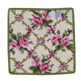 FEILER Handkerchief, Hand Towel, Towel Handkerchief, 9.8 inches (25 cm), Amelie Moss, White x Green