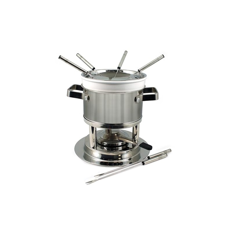 Swissmar Basel 11-Piece Stainless Steel 3-in-1 Fondue Set - Ideal