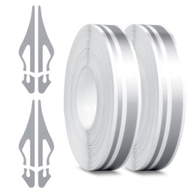 2 Rolls of Car Pinstripe Tapes, Silver Pinstripe Body Sticker, Vinyl Thin Car Stripe Pinstripe Tape, for Motorcycle, Car, Racing DIY Body Sticker Tape (Silver)