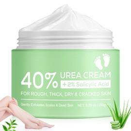 Urea-Fußcreme, ultra-feuchtigkeitsspendend, 40 % Urea-Fußcreme, plus tief feuchtigkeitsspendend, Fersenbalsam zur Entfernung von Hornhaut und Weichheit, für trockene, rissige Füße, Fersen und Hände,