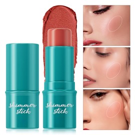 Vawolecy Contour Stick, Shades with Highlighter & Bronzer & Blush Cream Blush Highlighter Bronzer Pen, Long-Lasting Smooth Gliding Face Illuminator Makeup