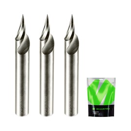 SHARPRO Chamfer Router Bits V Groove O Flute Spiral Router Bit 30 Degree 1/4 Inch Shank CNC Carbide V-bit for Engraving and Chamfering Lettering, Ideal for Wood, Metals(HB125-400) and PVC (3PCS)