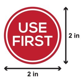 300 Labels - 2 inch, Round, Red - Use First Labels, Food Rotation Stickers for Restaurants, Inventory Management, FIFO