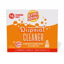 Lemi Shine Foaming Garbage Disposal Cleaner and Deodorizer - Citric Acid Cleaning Powder - Fresh Lemon Scent - 16.92 oz (16 Pack)