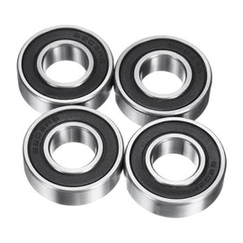 QUARKZMAN Pack of 4 6202/16-2RS Deep Groove Ball Bearings 16 x 35 x 11 mm Chrome Steel Bearings Double Rubber Shielded Precision Bearings, P6 (ABEC 3)