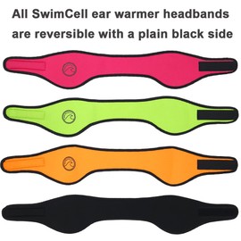 SwimCell Neoprene Swimming Headband - Ear Protection for Swimming - Reversible and Adjustable Ear Covers - Swim Ear Protection - 4mm Neoprene Ear Band for Men and Women - Green