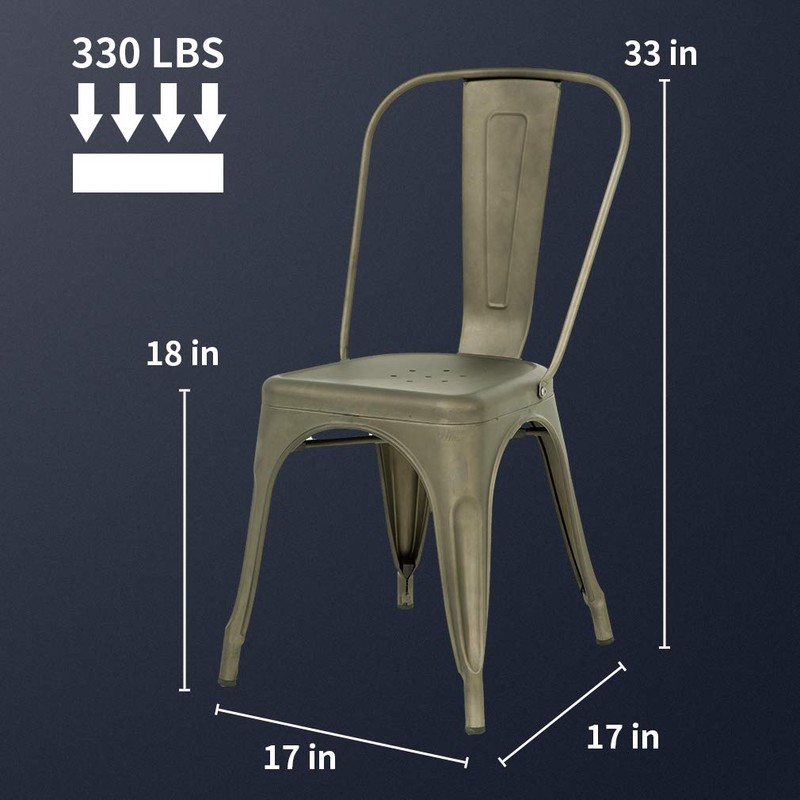 Metal Chair Dining Chair Set of 4 Patio Chair Home