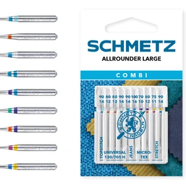 SCHMETZ Combi Allrounder Large | Pack of 10 Sewing Machine Needles for Various Materials | Most Popular Needle Thicknesses