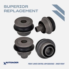 AUTOACER Control Arm Bushing Kit 6 Piece - Front Lower Control Arm Bushings Left & Right Side (Includes Inner Sleeve for smaller Bush) for LS430 2001-2006, OEM 48652-50050, 48640-50050