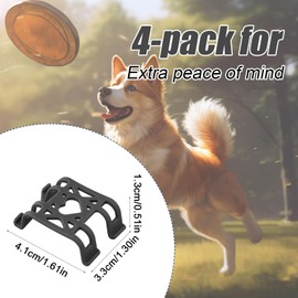 PEUTIER 4pcs Collar Attachment Clips, GPS Dog Silicone Clips Accessories for Cat Pet Activity Replacement (Black)