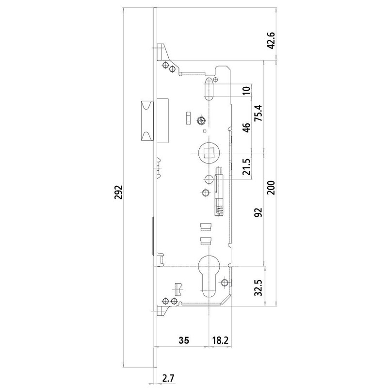 FUHR Lever Operated Latch & Deadbolt - Overnight Lock