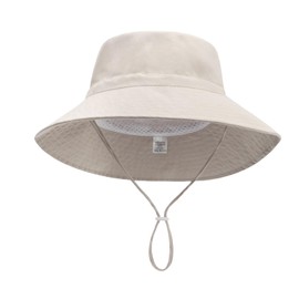 Tidyworm Baby Hat, Summer, UV Protection, Sun Hat, Baby Hat, Wide Brim, Kids Hat, Cap, Boys, Girls, Bucket Hat, Sun Hat, Sunscreen, UV Protection, beige