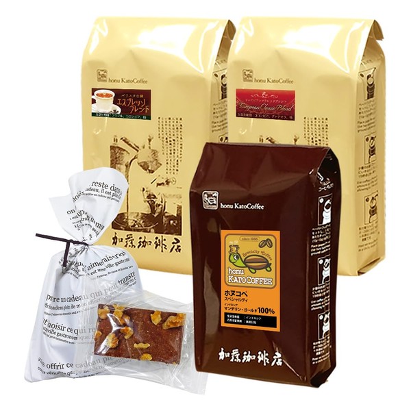 Brownie Included, Deep Roasted Coffee Lucky Bag (Europe, H Mande, Espres), Indonesia Mandelin, Coffee Beans, Gift, Kato Coffee, Grinding: Beans, Coffee Beans, 3.3 lbs (1.5 kg), Lucky Bag