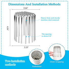 Y-YUEMY 4 Pack Gutter Downspout Guard Stainless Steel, Fits 3" Pipe Heavy-Duty Downspout Filter Cover with Adjustable Opening, Gutter Screen Mesh Stops Leaves Debris & Animals from Clogging (4Pcs-3")