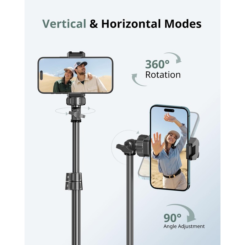 SENSYNE 62" Phone Tripod & Selfie Stick, Extendable Cell Phone