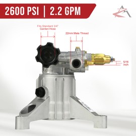 The ROP Shop OEM AR 7/8" Shaft 2600 PSI Gas Pressure Washer Pump for Westinghouse WP2300, WP2500