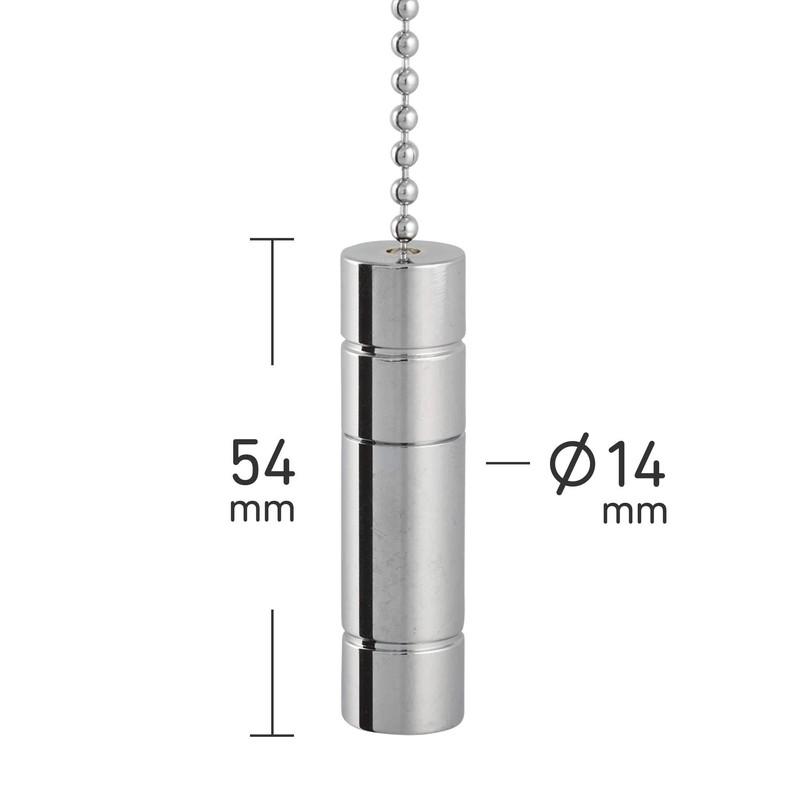 Lampen-Zugschnur, Kette, Chromsilber, verschiedene Designs erhältlich Banded Cylinder