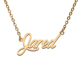 Jared Name Tag Necklaces for Her His Friends Familys Relationship Memory Jewelry Gift