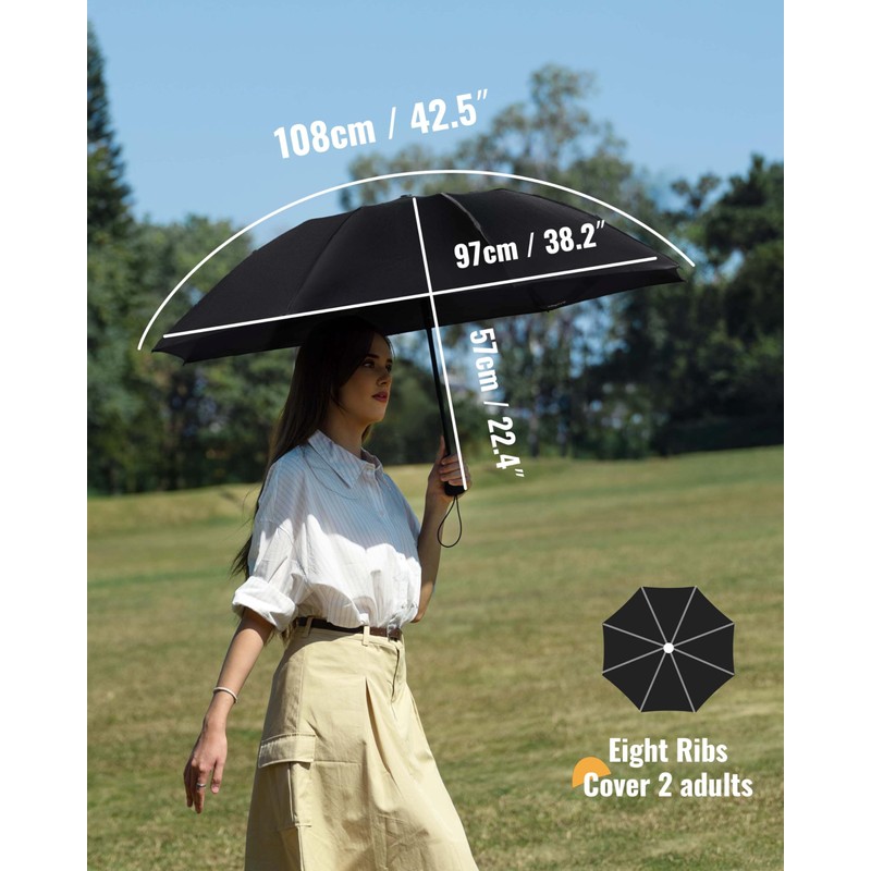 Chakipee Windproof Automatic Umbrellas, Lightweight Portable Umbrellas for Travel, Robust