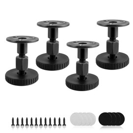 HERKINDNESS Height Adjustable Feet 27-64 mm, Pack of 4 Adjustable Feet, Furniture Feet, Height Adjustable, Two Installation Methods, with Anti-Scratch Pad and Mounting Accessories, for Tables, Other