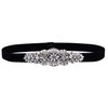 ULAPAN Rhinestone Black Elastic Belts for Women Interlocking Stretch Belt(S394),
