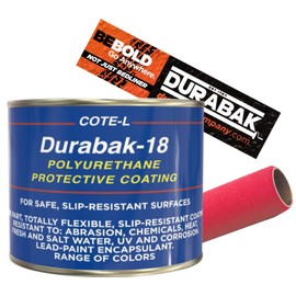 Durabak-18 Smooth Exterior Paint KIT + Roller | Roll On or Spray On Coating DIY Custom Coat for Auto Body, Automotive Rust Proofing, Boat Repair, Scratch Guard (Quart, Red)