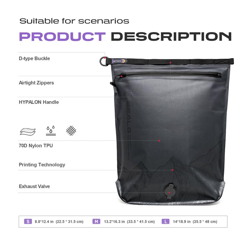 Vacuum Storage Bags for Travel, 1 Pack 70D Nylon Reusable