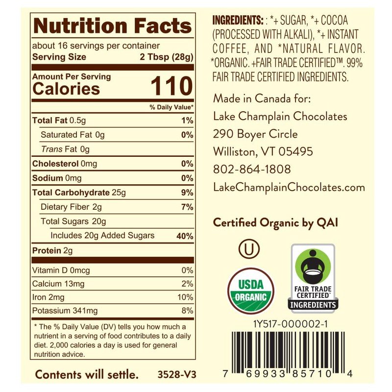 Lake Champlain Chocolates Mocha Hot Chocolates,Net wt 16 oz