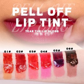 Lip Stain Peel Off, Lip Tint Stain Long Lasting, Tattoo Color Lip Gloss,Transfer Proof, Matte Finish, Waterproof Formula, Lip Makeup For Women Girls (05#)