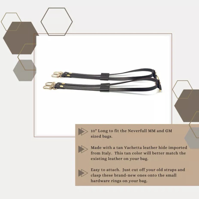 "Handmade" Neverfull MM And GM Bag Pair of Vachetta Leather