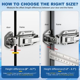 Walk-in Cooler Door Latch Kit,Frost-Resistant Fiberglass Interior Release Handle with Glow Effect, Includes 2 Keys, Heavy Duty Commercial Freezer Hardware (Offset: 1/5" to 3/5" (For Protruding Doors))