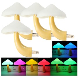 AUSAYE 4 Pack Mushroom Night Light Plug in Sensor Light, Color Changing Lamp LED Nightlights for Kids, Adults, Bedroom, Bathroom,Hallway, Stairs, Kitchen