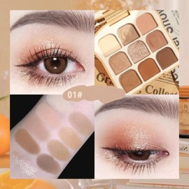 9-Color Toast Eyeshadow Palette, matt, schimmernd, metallisch schimmernd, schimmernde Schattierungen für rauchige, neutrale und tägliche Augen (1# Ahornblätter im Spätherbst)