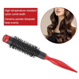 Roller Comb for Men and Women Nylon Bristles Round Salon Hair Styling Brush Comb for Blow Drying Curling Straightening(0.7in)