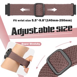 Acortjl Braided Solo Loop Watch Band - Choice of Width -18mm 20mm 22mm, Quick Release Braided Replacement Wristband Nylon Stretchy Watch Straps for Men Women, 2PCS