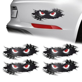 CLDURHGE Car Sticker, 3D Funny Peeking Monster Car Sticker, Funny Car Sticker, Large Car Sticker, Car Tattoos and Stickers for Cars in Pack of 4, High Quality, Weatherproof Car Sticker
