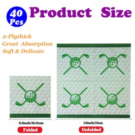 40Pcs Golf Napkins Hole in One First Napkins Disposable Golf Cocktail Beverage Paper Napkins for Golf Themed Party Decorations Sports Party Supplies, Birthday Party 6.5"