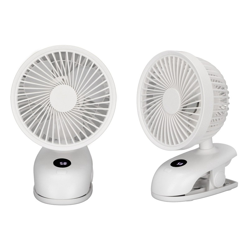 USB Desk Clip On Fan Intelligent Digital Display 3 Blades