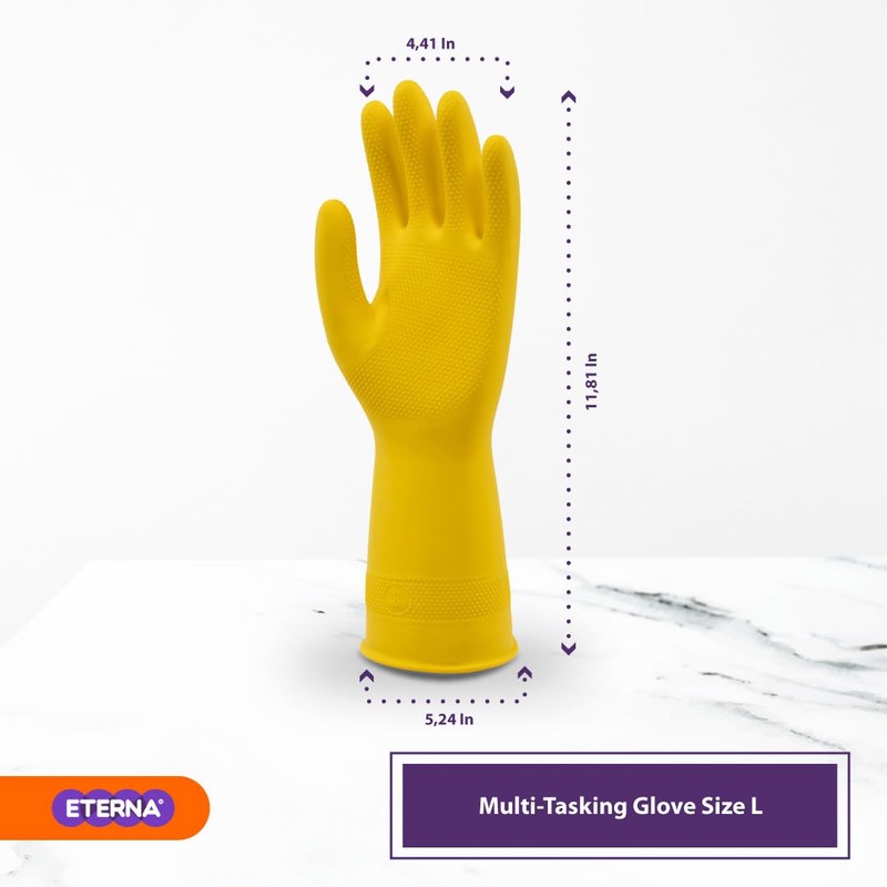 ETERNA Multitasking Gloves, Size L, Gloves for Kitchen, Laundry and