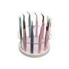 LIXIMMAZN 12 Holes Acrylic Rotatable Tweezers Holder, Eyelash Makeup Grafting
